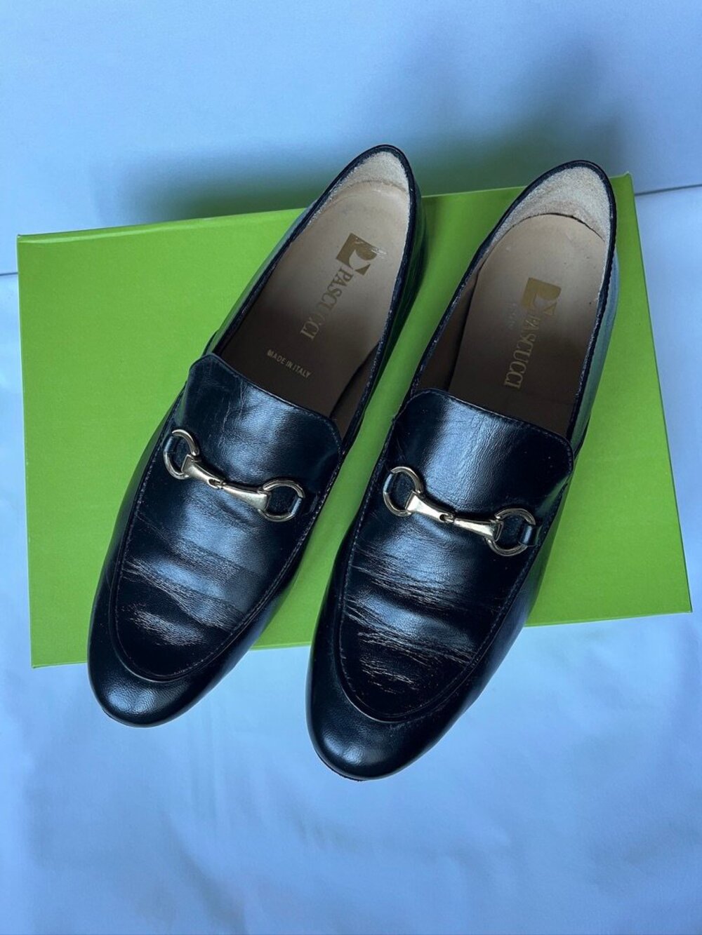 Pascucci black loafers size 38.5 Italian - Picture 3 of 8